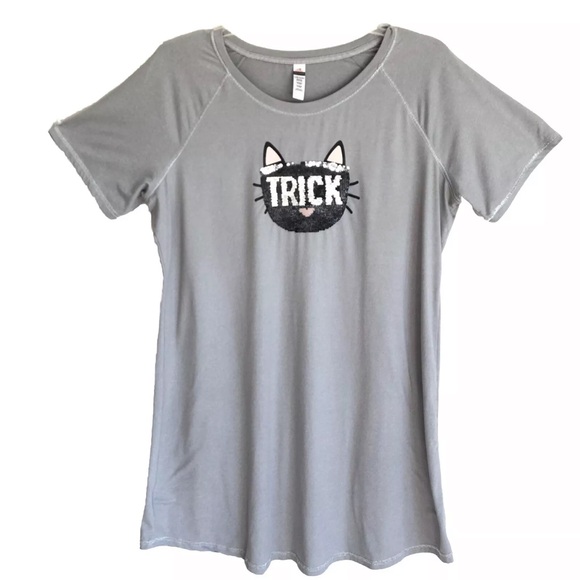 Halloween Trick Treat Sequin Cat Nightgown - Picture 1 of 9